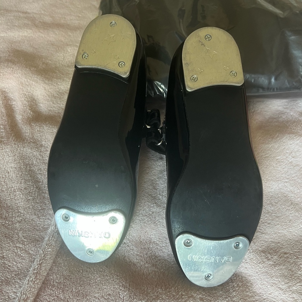 DANSKIN GIRLS TAP DANCE SHOES BLACK - Picture 3 of 9